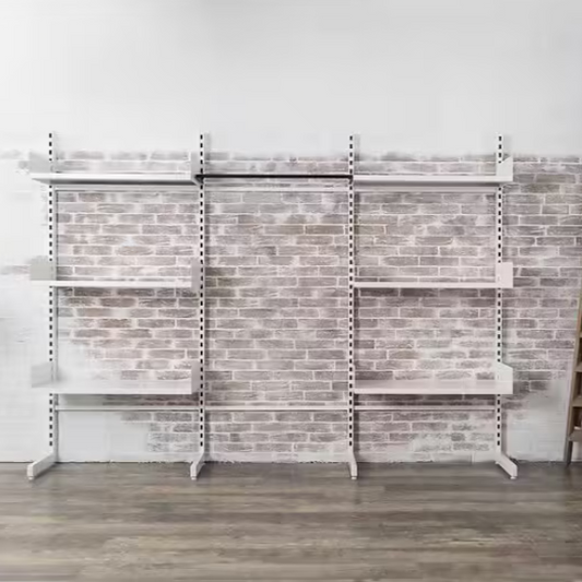 Mobilier de rangement autoportant sans fixation en métal blanc robuste