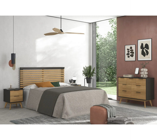 Cabecero 140 cm LAVIS madera negra y encerada